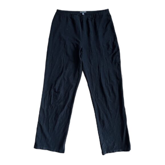 EILEEN FISHER Black Viscose Straight Leg Pants Trousers Women's Sz Small Petite - Picture 2 of 8